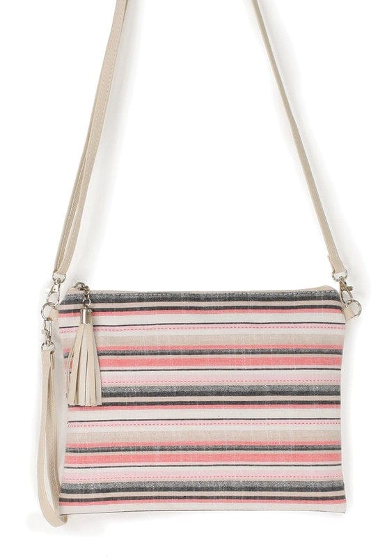 Multicolored-Striped Clutch Crossbody Bag