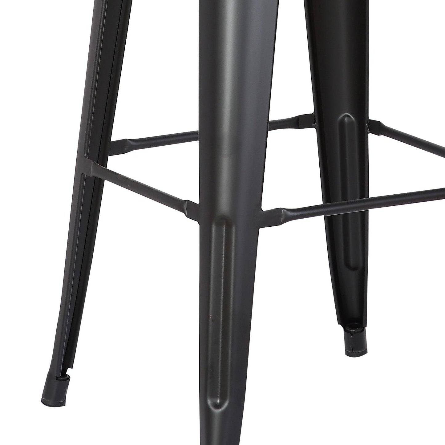 30" Matte Black Backless Metal Barstool With A Set Of 2