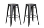 30" Matte Black Backless Metal Barstool With A Set Of 2