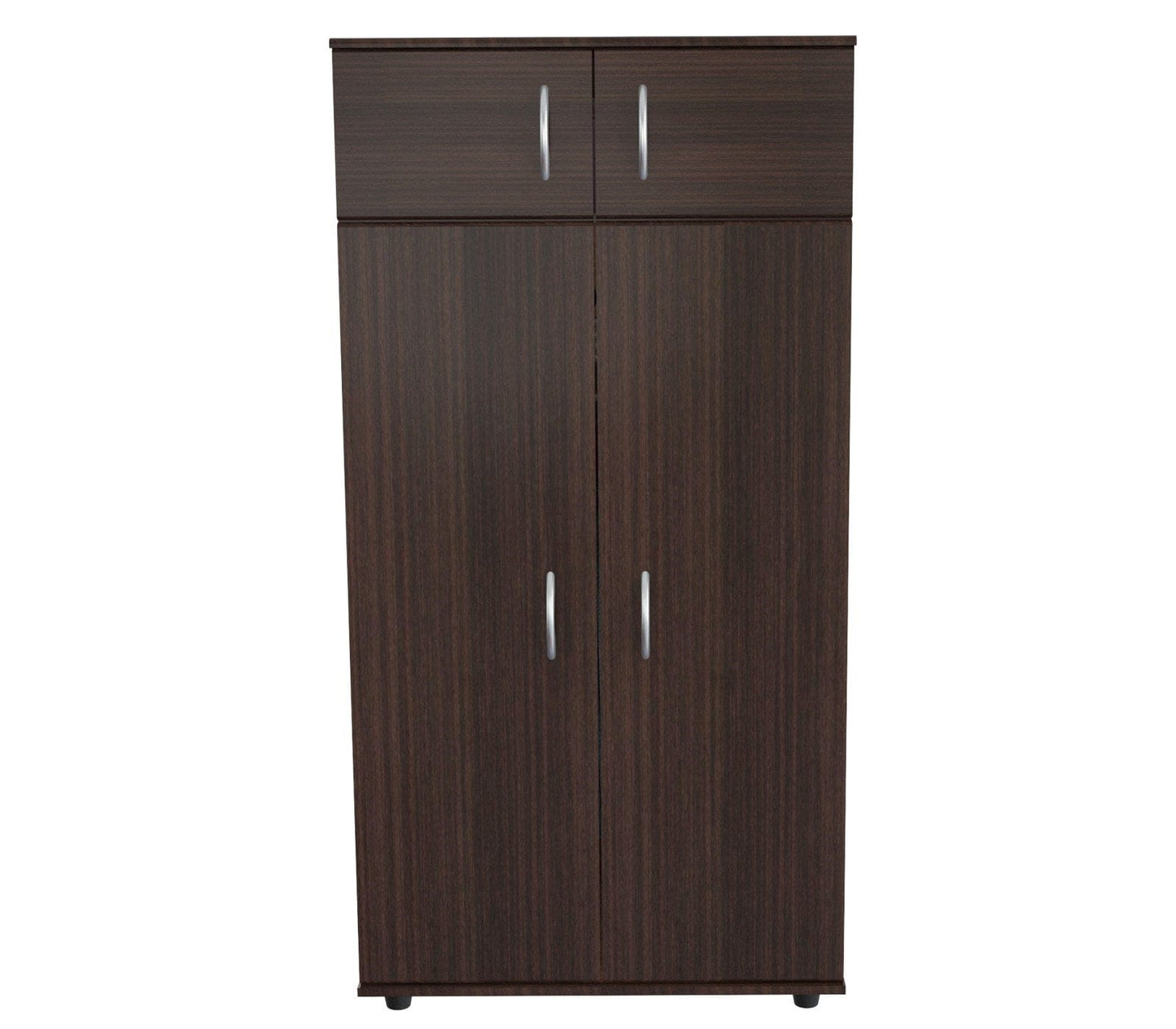 Espresso Finish Wood Wardrobe With Four Doors