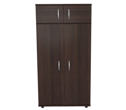 Espresso Finish Wood Wardrobe With Four Doors