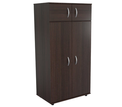 Espresso Finish Wood Wardrobe With Four Doors