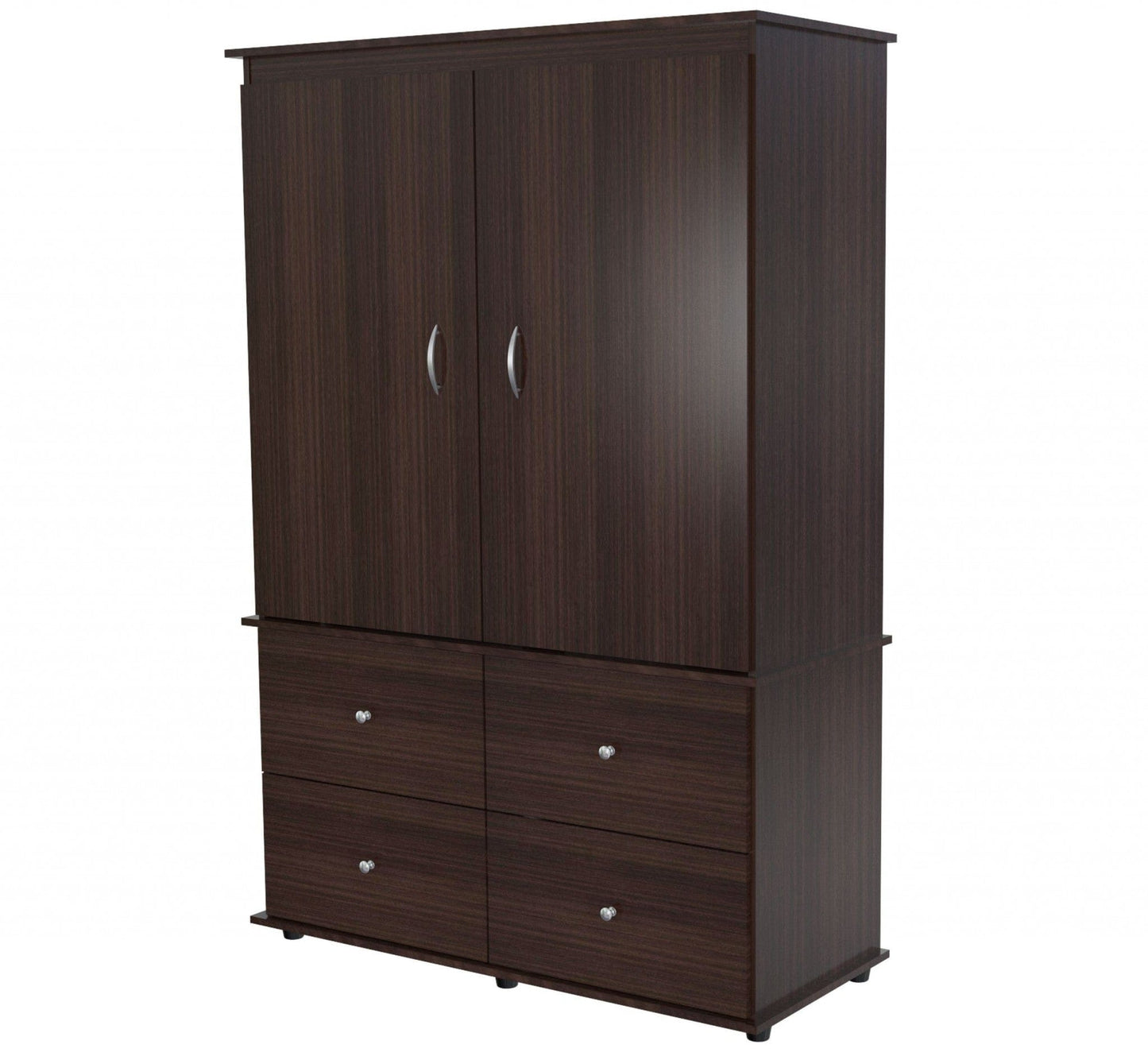 Espresso Finish Wood Four Drawer Armoire Dresser