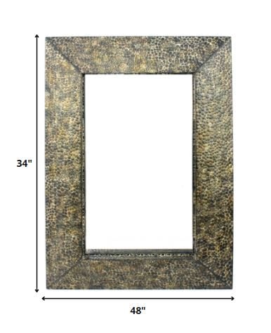 34 X 48 X 4 Bronze Gravel-Like Mosaic Frame - Dressing Mirror