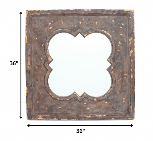 36 X 36 X 1.75 Bronze Vintage Cosmetic With Quadrate Frame - Wall Mirror