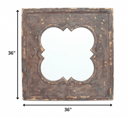 36 X 36 X 1.75 Bronze Vintage Cosmetic With Quadrate Frame - Wall Mirror