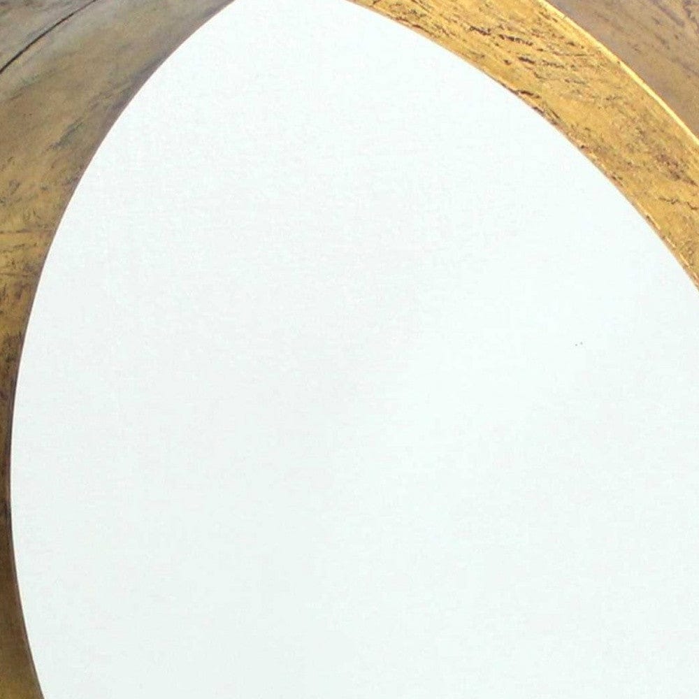 35.75 X 35.75 X 7.75 Gold Round Tray Shaped  Cosmetic Mirror