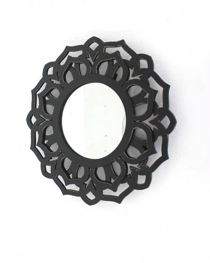 23.75 X 23.75 Black Traditional Lotus - Wall Mirror