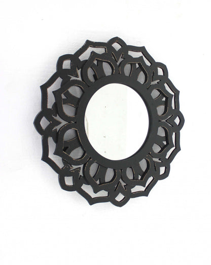 23.75 X 23.75 Black Traditional Lotus - Wall Mirror