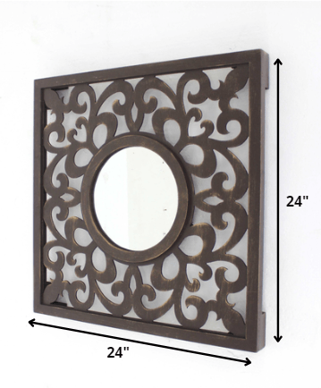 24 X 24 Brown Vintage - Wall Mirror