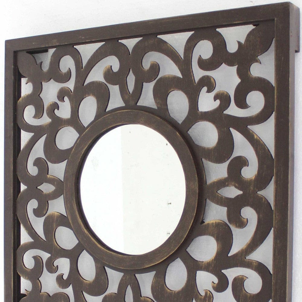 24 X 24 Brown Vintage - Wall Mirror