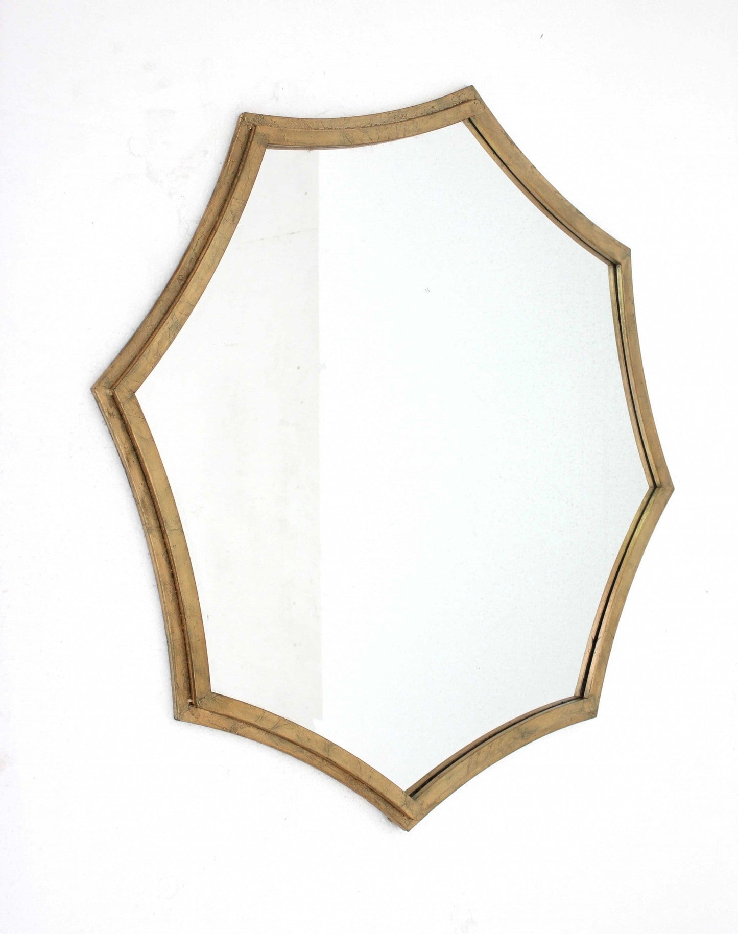 33 X 33 X 1 Gold Curved Hexagon Frame  Cosmetic Mirror