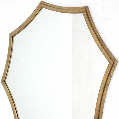 33 X 33 X 1 Gold Curved Hexagon Frame  Cosmetic Mirror