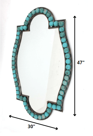 30" X 47" X 1.75" Blue, Metal Frame - Dressing Mirror