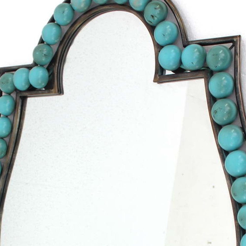 30" X 47" X 1.75" Blue, Metal Frame - Dressing Mirror