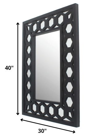 40 X 30 X 2 Black Vintage Dressing - Mirror
