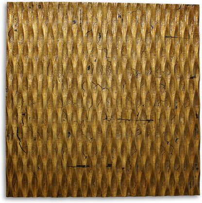 Raw Wood Look Silver Finish Square Wall Art