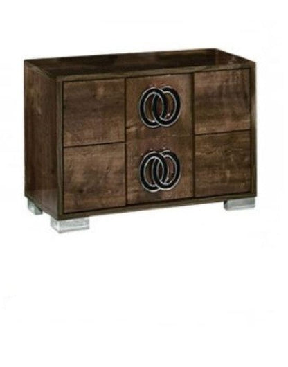 20" Mdf  Veneer  And Chrome Nightstand