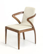 Mod Walnut Wood And Cream Faux Dining Chair