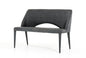32" Dark Grey Fabric And Metal Bench