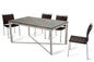 30" Wood  Steel  And Glass Dining Table