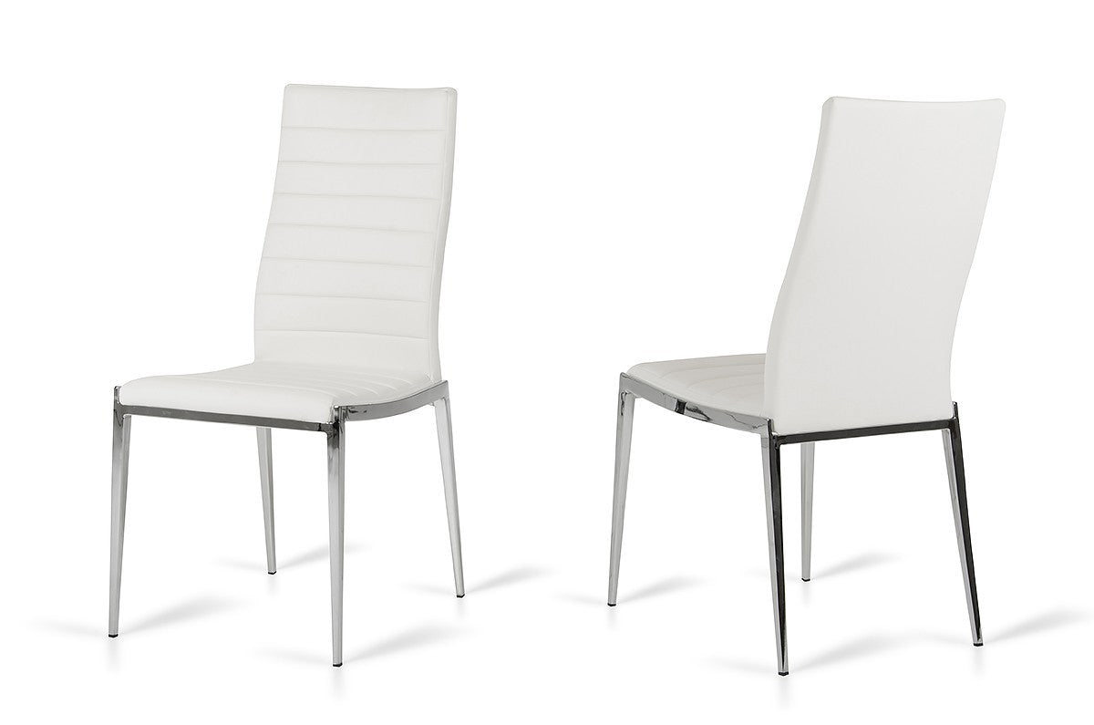 Libby - Modern White Leatherette Dining Chair (Set Of 2)
