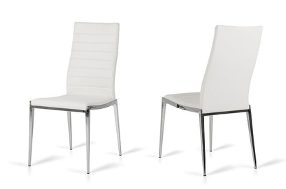 Libby - Modern White Leatherette Dining Chair (Set Of 2)