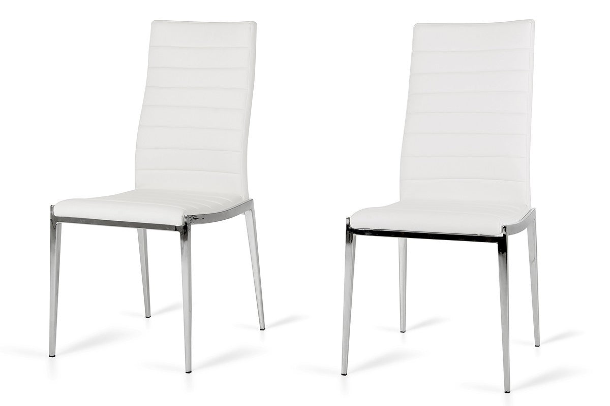 Libby - Modern White Leatherette Dining Chair (Set Of 2)