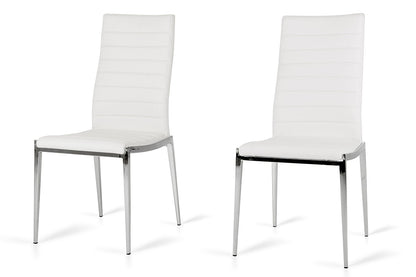 Libby - Modern White Leatherette Dining Chair (Set Of 2)
