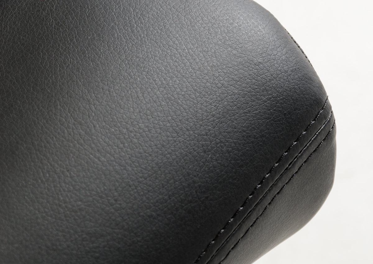 Two 37" Black Leatherette And Steel Dining Chairs