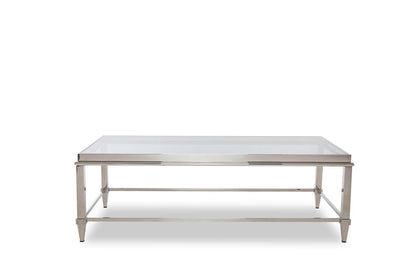 18" Steel And Glass Coffee Table
