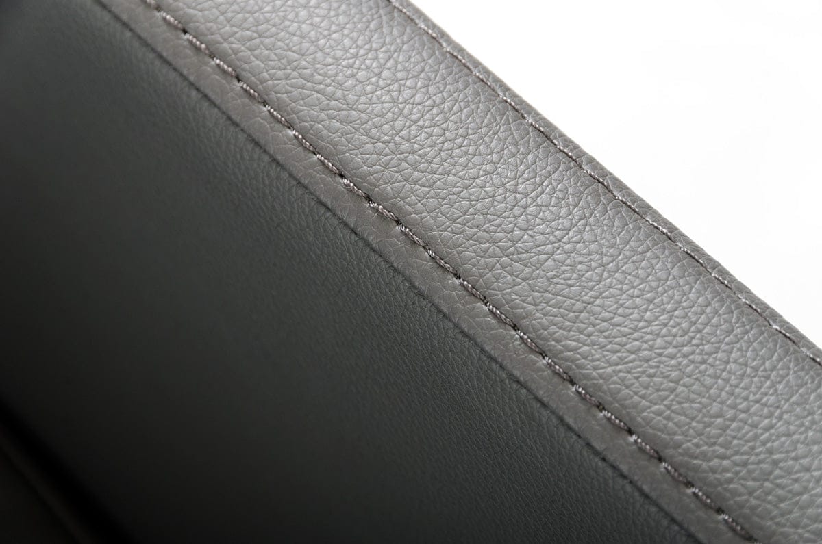 34" Grey Leatherette And Metal Dining Chair