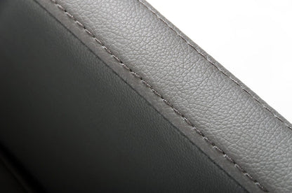 34" Grey Leatherette And Metal Dining Chair