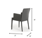 34" Grey Leatherette And Metal Dining Chair
