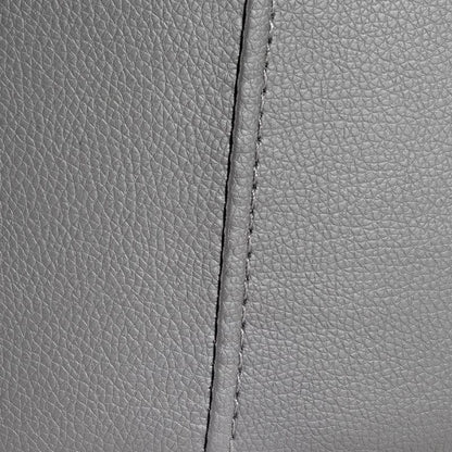 32" Grey Leatherette And Steel Dining Chair