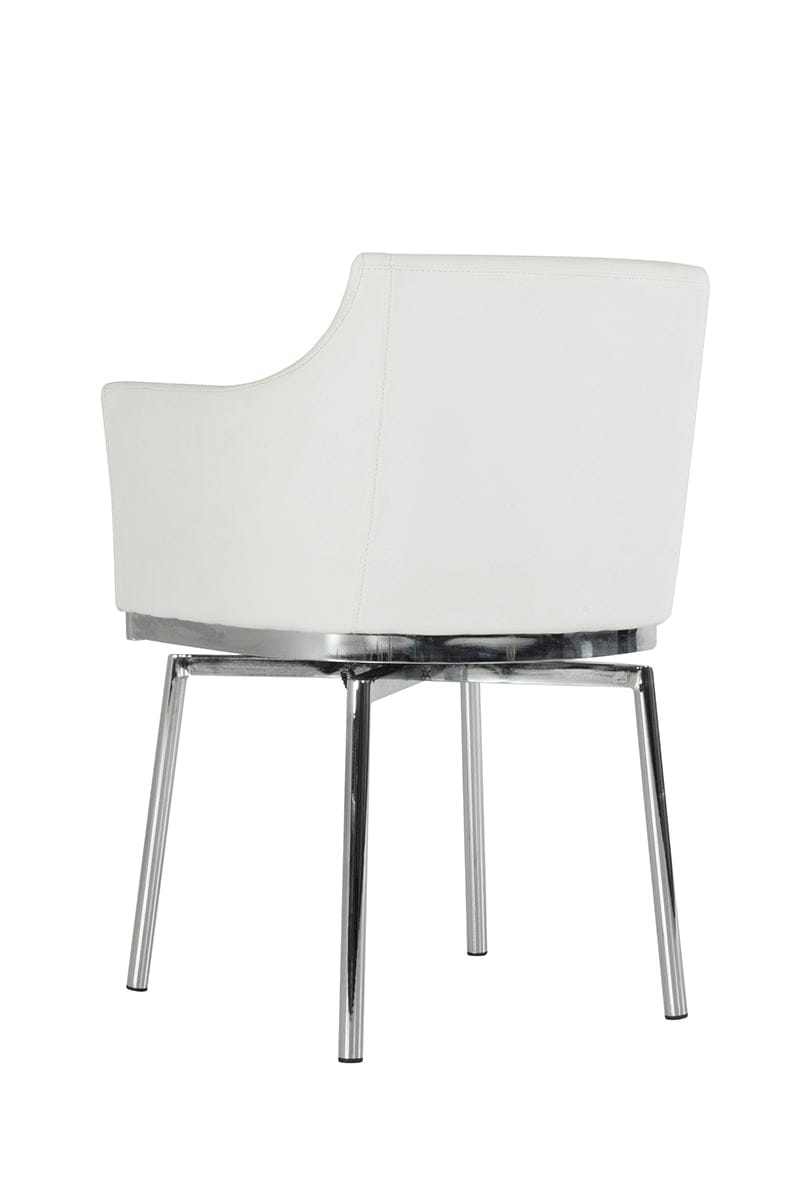 32" Grey Leatherette And Steel Dining Chair