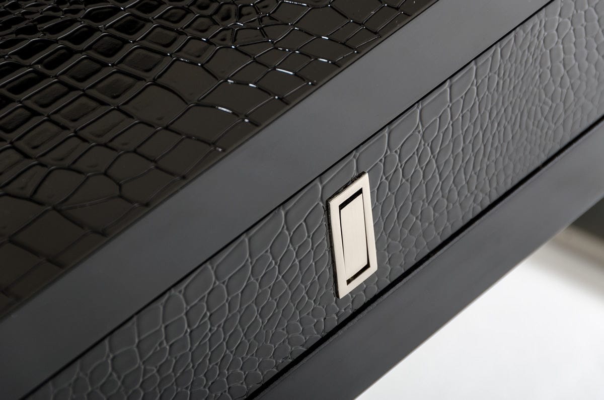 21" Black Crocodile Mdf And Steel Desk