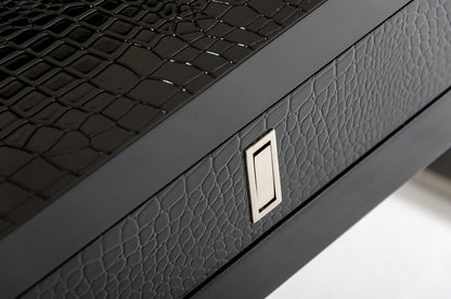 21" Black Crocodile Mdf And Steel Desk