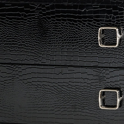 Croc Black Lacquer Faux Crocodile 2 Drawer Nightstand