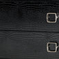 Croc Black Lacquer Faux Crocodile 2 Drawer Nightstand