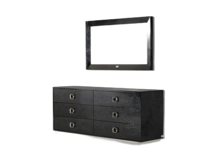 26" Black Crocodile Mdf Dresser