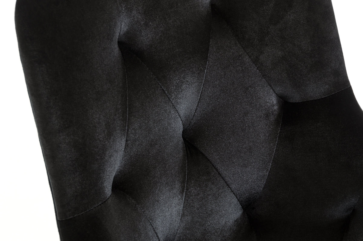 38" Black Velvet Fabric Dining Chair