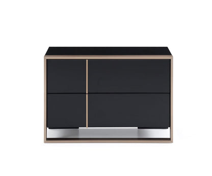 Modern Brushed Black And Bronze Nightstand