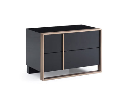 Modern Brushed Black And Bronze Nightstand
