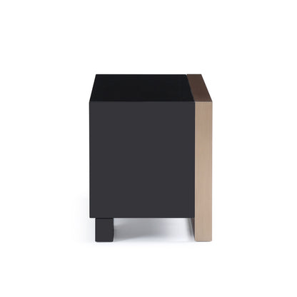 Modern Brushed Black And Bronze Nightstand