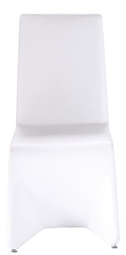 Set Of Two White Contemporary Faux Leather Dining Chairs