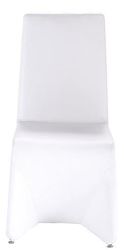 Set Of Two White Contemporary Faux Leather Dining Chairs