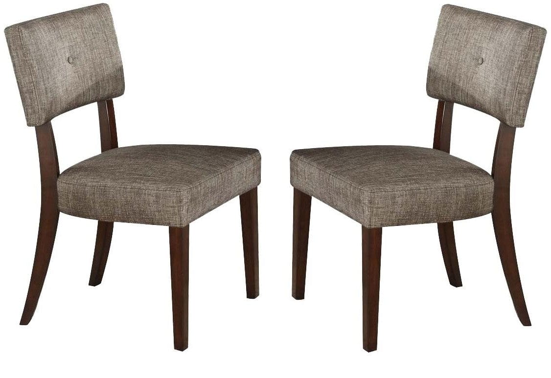 20" X 20" X 36" 2Pc Gray Fabric And Espresso Side Chair