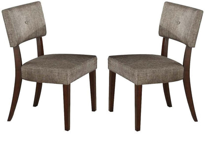 20" X 20" X 36" 2Pc Gray Fabric And Espresso Side Chair