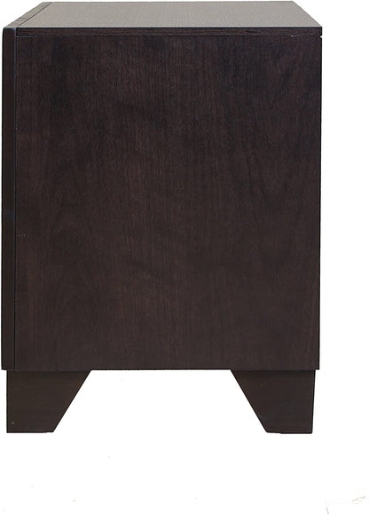 22" X 16" X 22" Espresso Rubber Wood Nightstand